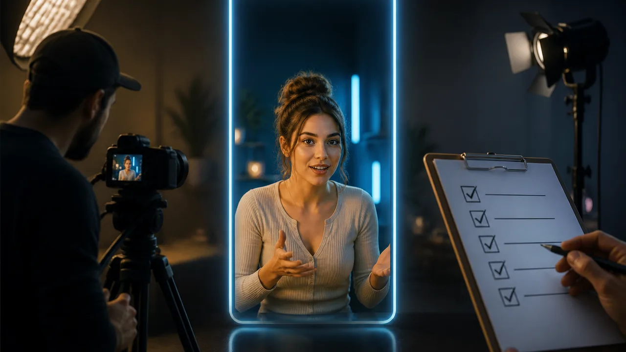 Cadre 9:16 lumineux autour d’un clip vertical prêt pour Shorts