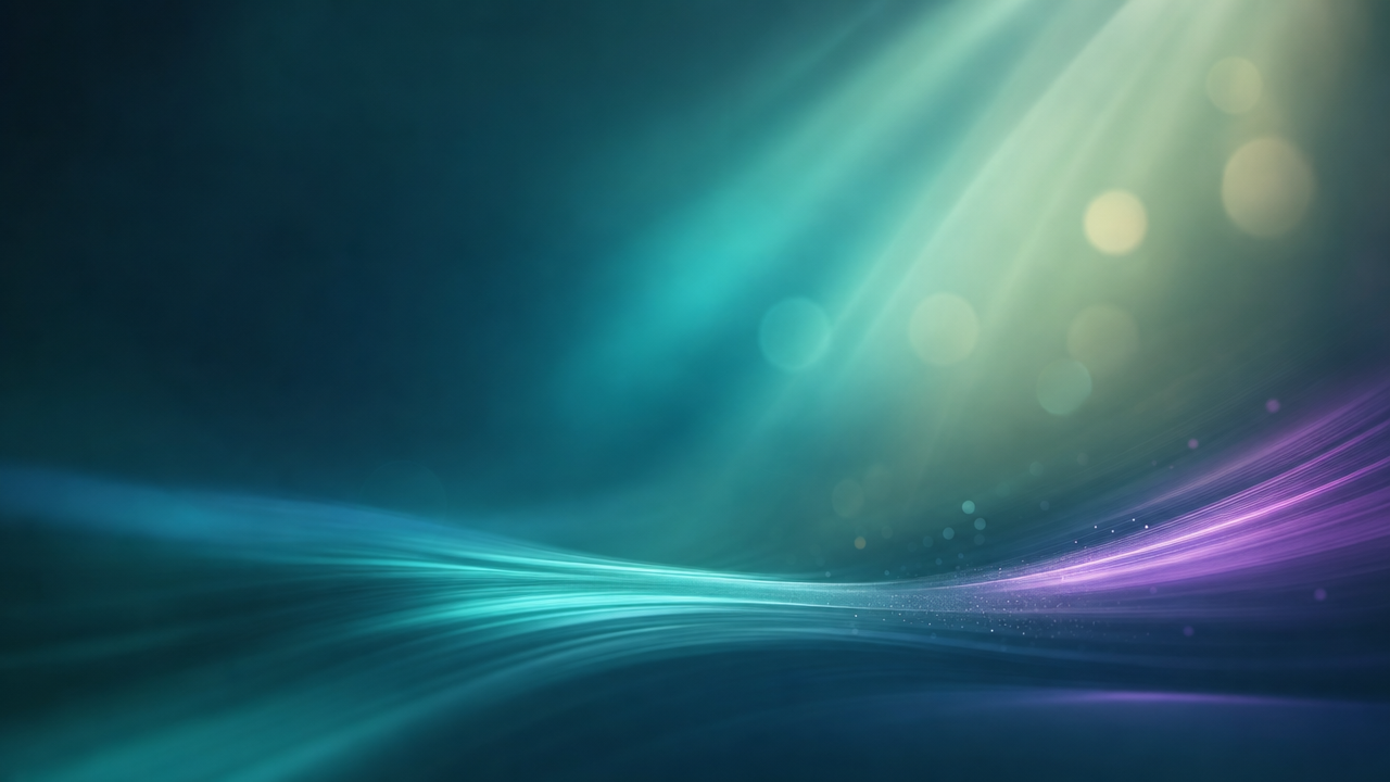 Abstract cinematic light trails suggesting motion from a written prompt on a phone screen