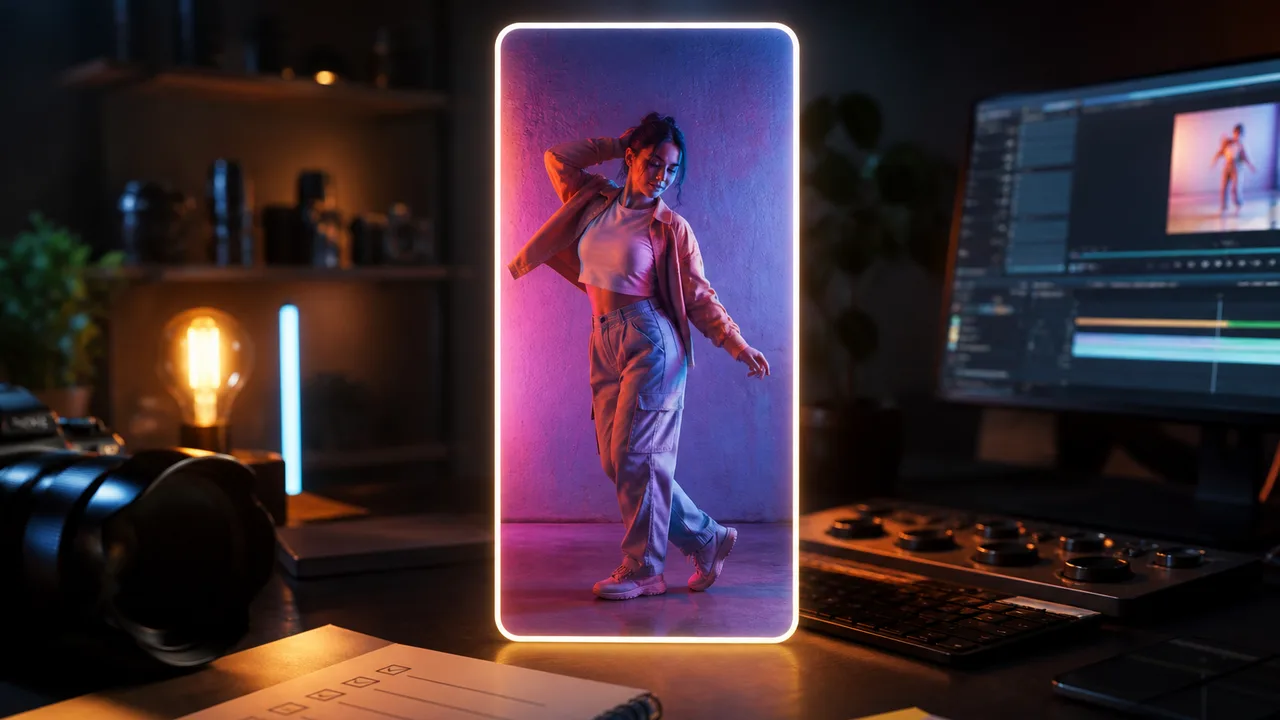 Khung 9:16 sáng quanh clip dọc sẵn sàng đăng Shorts